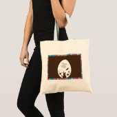 Modern Happy Easter Chocolate Brown Tote Bag (Voorkant (product))