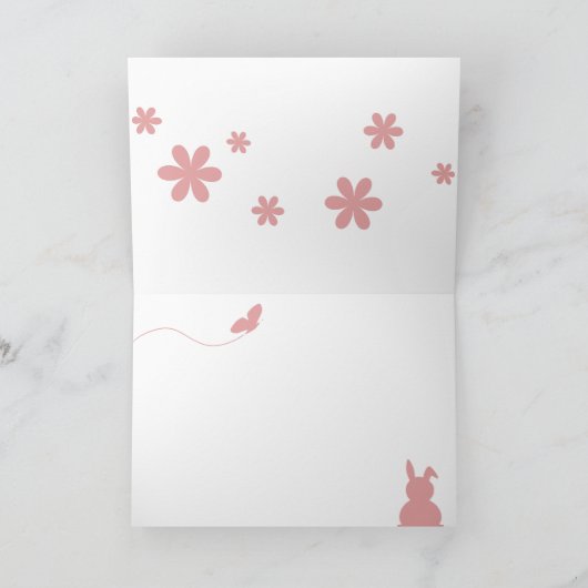 Modern Happy Easter Egg Pastel Roze Feestdagen Kaart (Binnen)