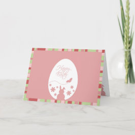 Modern Happy Easter Egg Pastel Roze Feestdagen Kaart