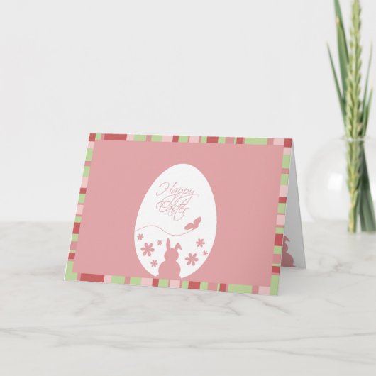Modern Happy Easter Egg Pastel Roze Feestdagen Kaart (Voorkant)