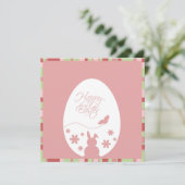 Modern Happy Easter Egg Pastel Roze Kaart (Staand voorkant)