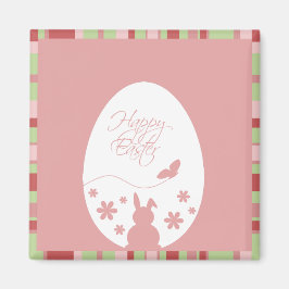 Modern Happy Easter Egg Pastel Roze Magneet