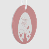 Modern Happy Easter Egg Pastel Roze Ornament (voorkant)