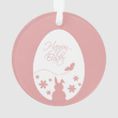 Modern Happy Easter Egg Pastel Roze Ornament (achterkant)