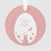 Modern Happy Easter Egg Pastel Roze Ornament (voorkant)