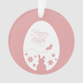 Modern Happy Easter Egg Pastel Roze Ornament
