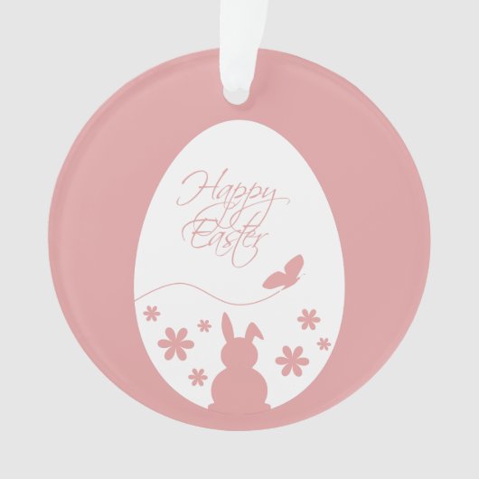 Modern Happy Easter Egg Pastel Roze Ornament (voorkant)