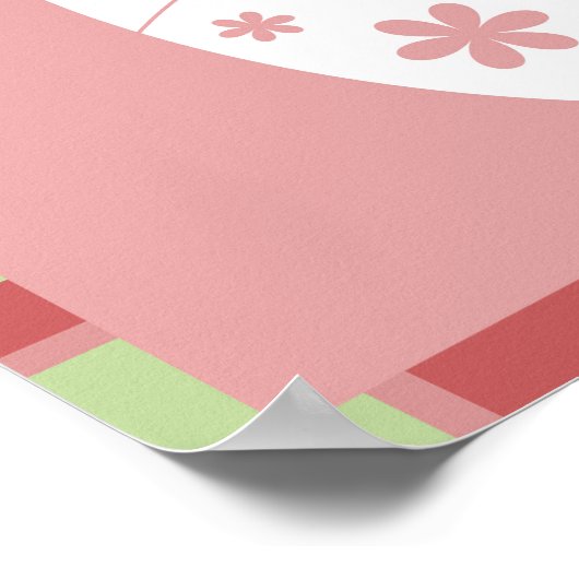 Modern Happy Easter Egg Pastel Roze Poster (Hoek)