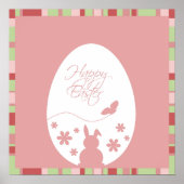Modern Happy Easter Egg Pastel Roze Poster (Voorkant)