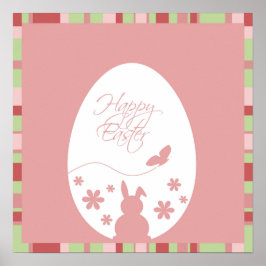 Modern Happy Easter Egg Pastel Roze Poster