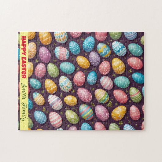 Modern Happy Easter Eggs Collectie Legpuzzel (Horizontaal)