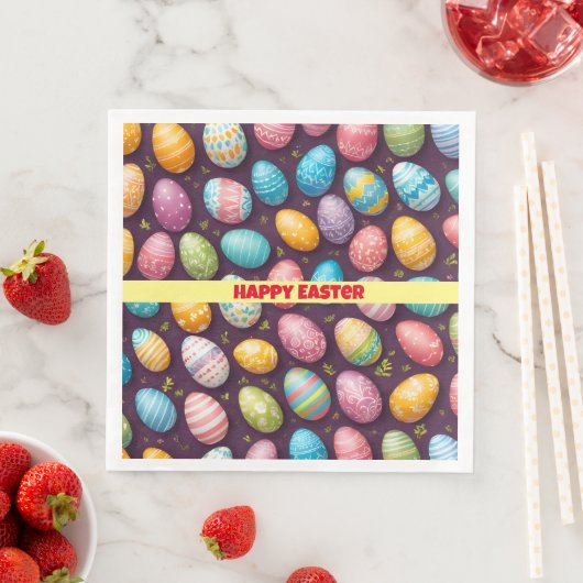 Modern Happy Easter Eggs Collectie Servet (Insitu)