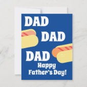 Modern Happy Father's Day Hotdog BBQ Dad Blue (Voorkant)