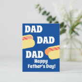 Modern Happy Father's Day Hotdog BBQ Dad Blue (Staand voorkant)