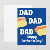 Modern Happy Father's Day Hotdog BBQ Dad Blue (Voorkant / Achterkant)