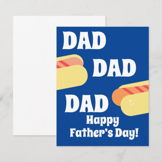 Modern Happy Father's Day Hotdog BBQ Dad Blue (Voorkant / Achterkant)