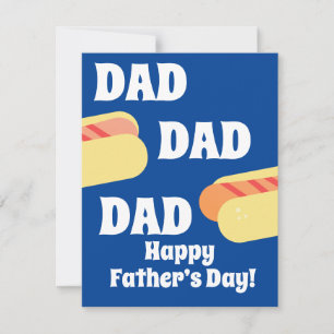 Modern Happy Father's Day Hotdog BBQ Dad Blue