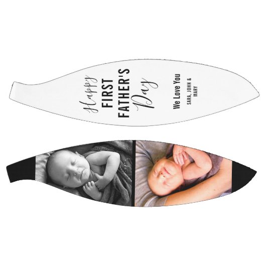 Modern Happy First Father's Day White 2 Fotonaam Basketbal (Panelen)