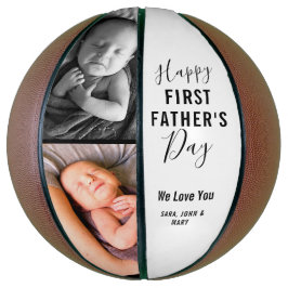 Modern Happy First Father's Day White 2 Fotonaam Basketbal