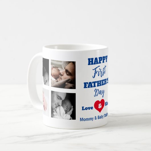 Modern Happy First Vaderdag Koffiemok (Voorkant links)