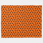 Modern Happy Halloween Oranje Skull Fleece Deken (Voorkant (Horizontaal))