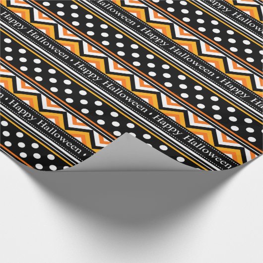 Modern Happy Halloween Pattern Cadeaupapier (Hoek)