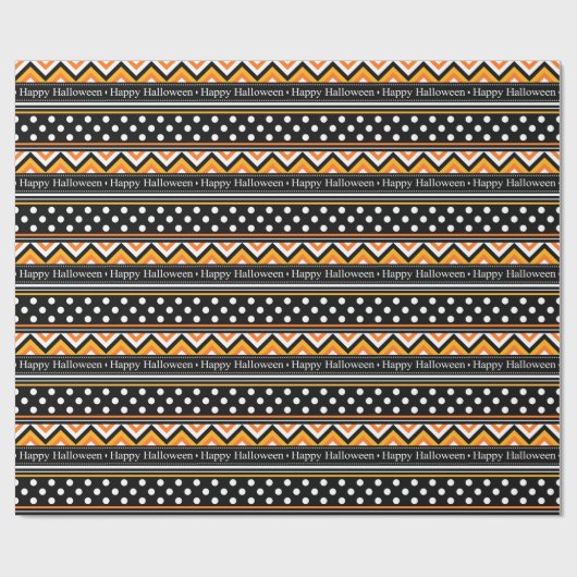 Modern Happy Halloween Pattern Cadeaupapier (Vlak)