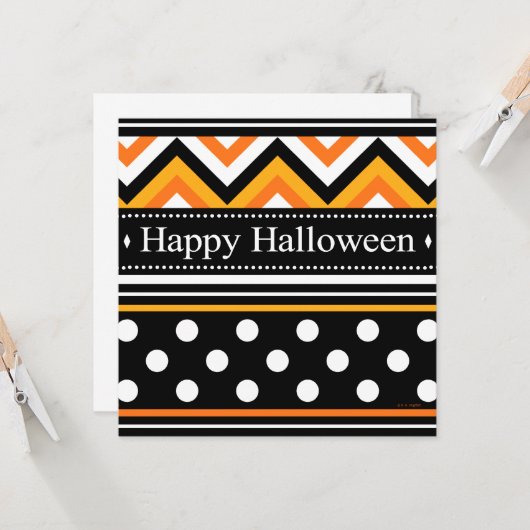 Modern Happy Halloween Pattern Kaart (Voorkant / Achterkant in situ)