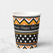 Modern Happy Halloween Pattern Papieren Bekers (Achterkant)