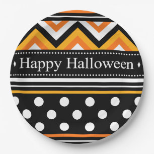 Modern Happy Halloween Pattern Papieren Bordje