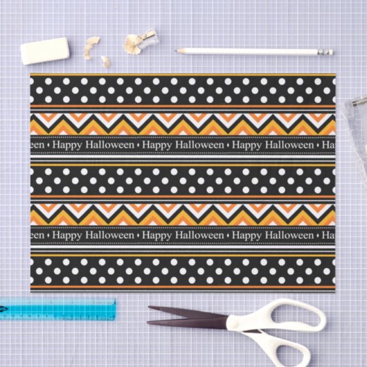 Modern Happy Halloween Pattern Tissuepapier (Craft)