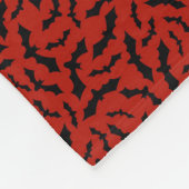 Modern Happy Halloween Red Bat Fleece Deken (Hoek)