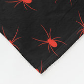 Modern Happy Halloween Red Spider Fleece Deken (Hoek)