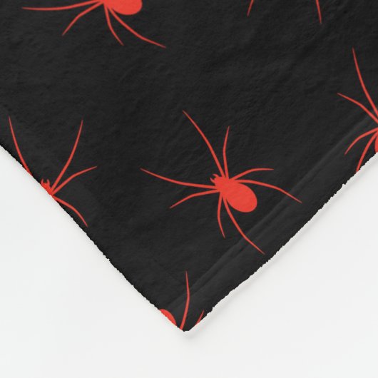 Modern Happy Halloween Red Spider Fleece Deken (Hoek)