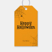 Modern Happy Halloween Spooky Spider Cadeaulabel (Voorkant)