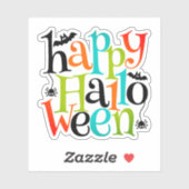 Modern Happy Halloween Typography beslaat Spiders Sticker (Vel)