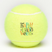 Modern Happy Halloween Typography beslaat Spiders Tennisballen (Achterkant)