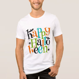 Modern Happy Halloween Typography beslaat Spiders Tri-Blend Shirt