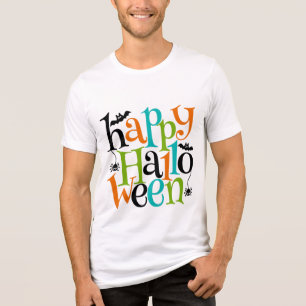 Modern Happy Halloween Typography beslaat Spiders Tri-Blend Shirt