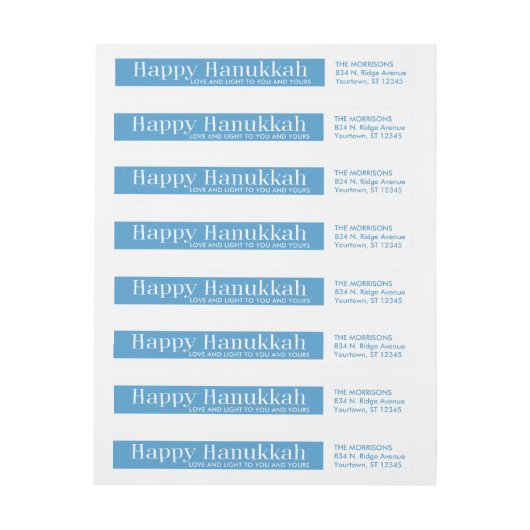 Modern Happy Hanukkah | Blauw en wit (Vel)