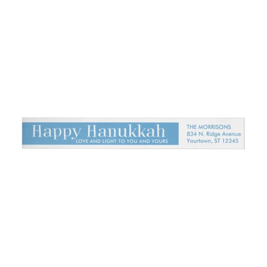 Modern Happy Hanukkah | Blauw en wit (Individueel)
