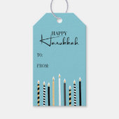 Modern Happy Hanukkah Candle Holiday Gift Label Cadeaulabel (Voorkant)
