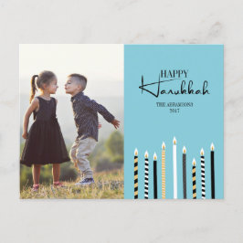 Modern Happy Hanukkah Candles Foto Briefkaart