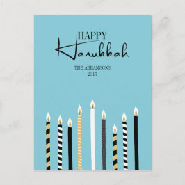 Modern Happy Hanukkah Candles Holiday Briefkaart