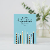 Modern Happy Hanukkah Candles Holiday Briefkaart (Staand voorkant)
