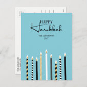 Modern Happy Hanukkah Candles Holiday Briefkaart (Voorkant / Achterkant)
