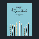 Modern Happy Hanukkah Candles Holiday Briefkaart<br><div class="desc">Pas de aangepaste tekst hierboven aan. U kunt extra coördinerende punten in ons "Modern Happy Hanukkah-kaarsen" collectie vinden.</div>