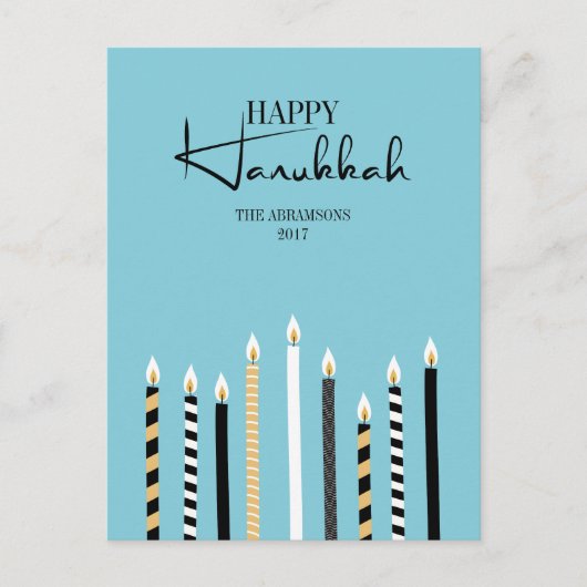 Modern Happy Hanukkah Candles Holiday Briefkaart (Voorkant)