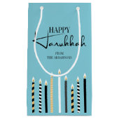 Modern Happy Hanukkah Candles Holiday Gift Bag Klein Cadeauzakje (Voorkant)
