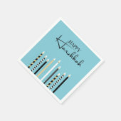 Modern Happy Hanukkah Candles Holiday Napkins Servet (Hoek)